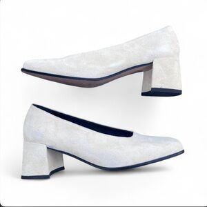 Charles David Vintage Suede Square Toe Pumps Size 38